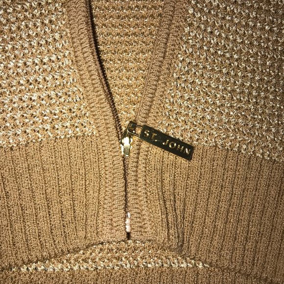 St. John Knit jacket cardigan Golden thread - Picture 2 of 16